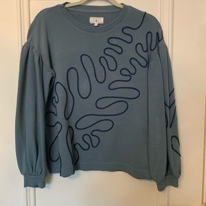 Lou & Grey Squiggle Puff Sleeve Sweatshirt